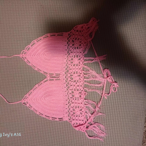 Pink Crochet Halter Top - Picture 2 of 2